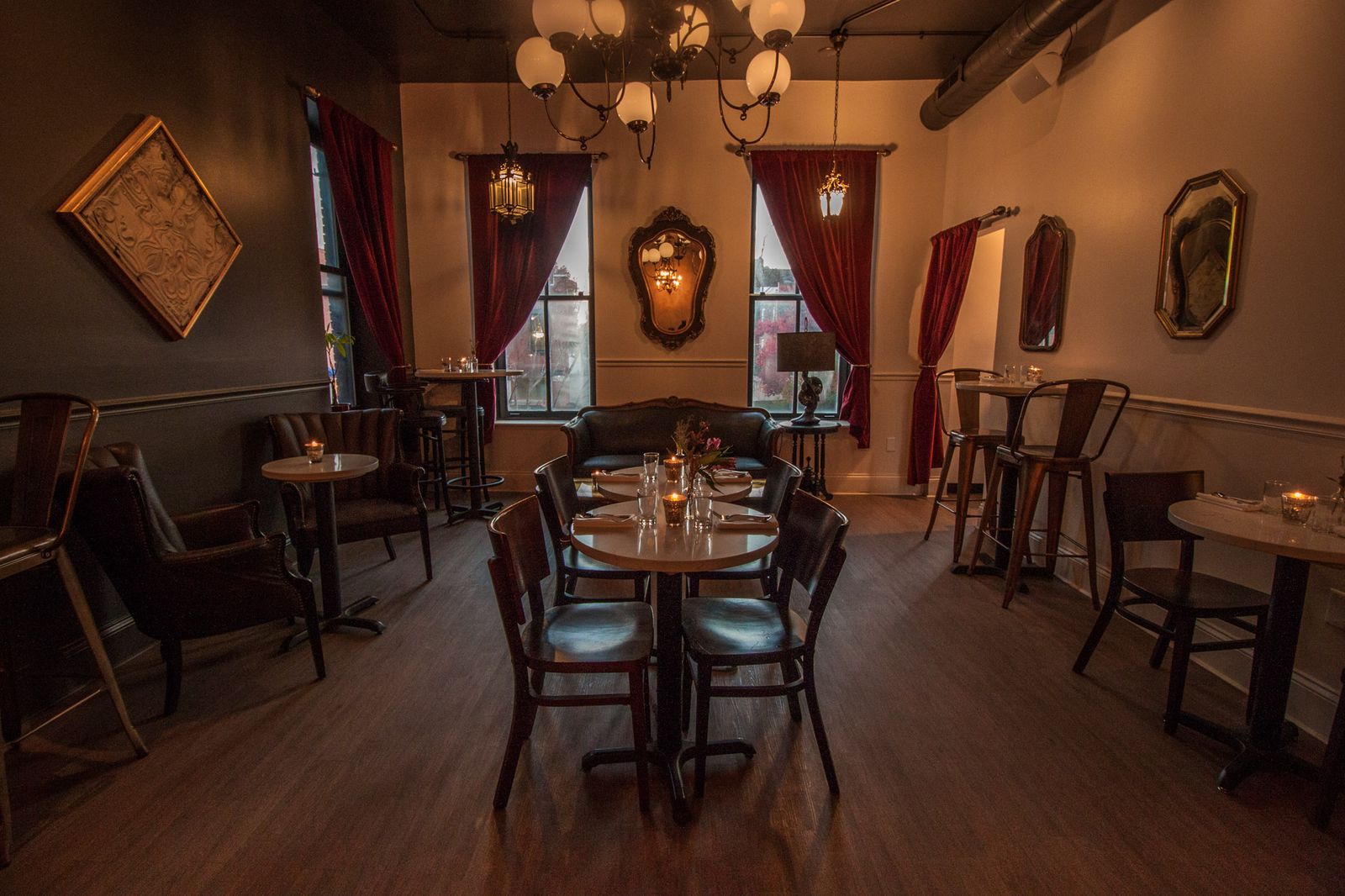 Candlelit dining room