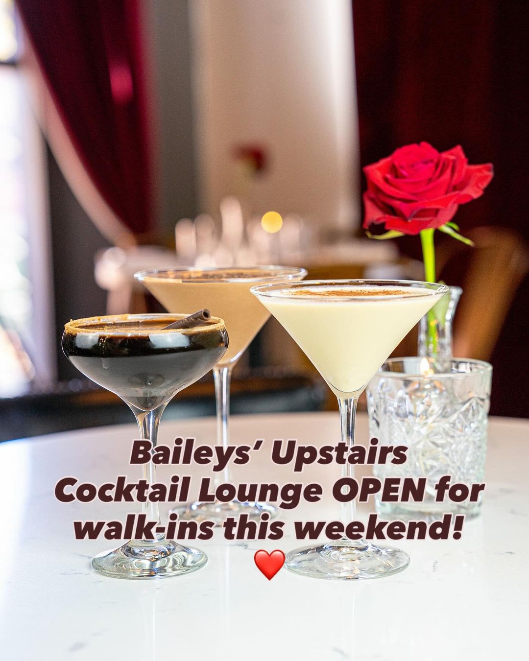 Wow, STL, you’re ready to celebrate 💕 this weekend! We’ll be opening our Upstairs Cocktail Lounge for walk-ins!