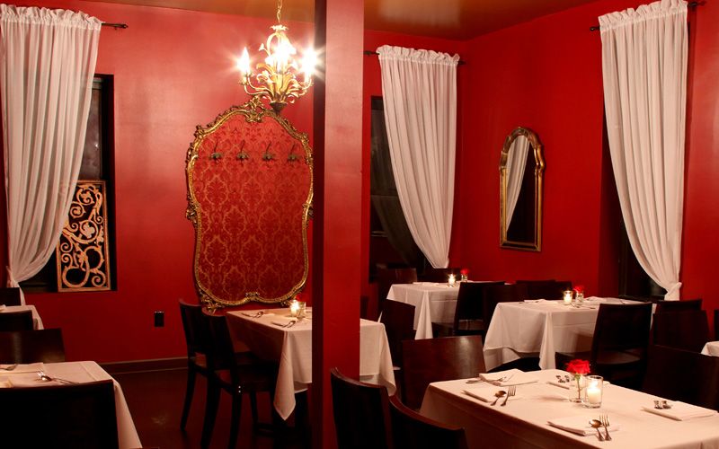 Baileys’ upstairs dining room set for a private event